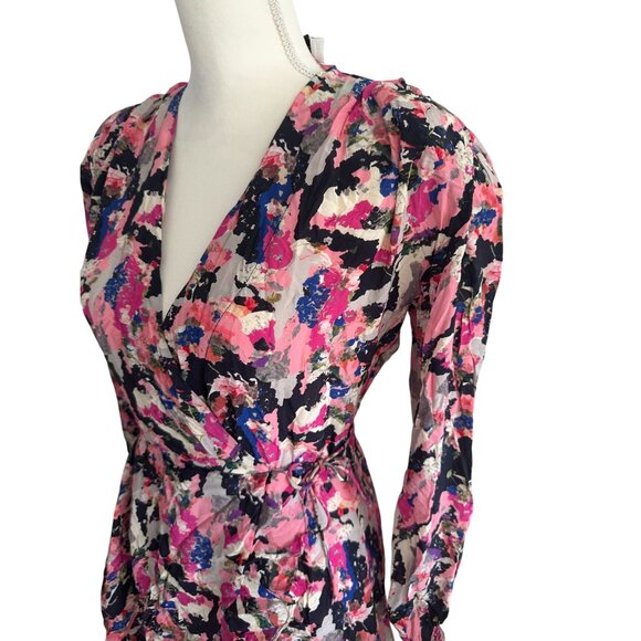 IRO Women's Pink Floral Wrap Dress Size 34 US XS - Picture 5 of 11
